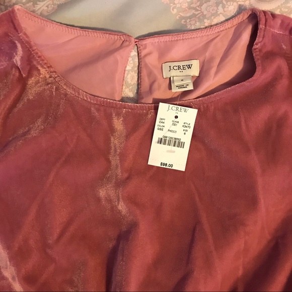 J Crew rose velvet dress NWT 6 - Picture 5 of 8